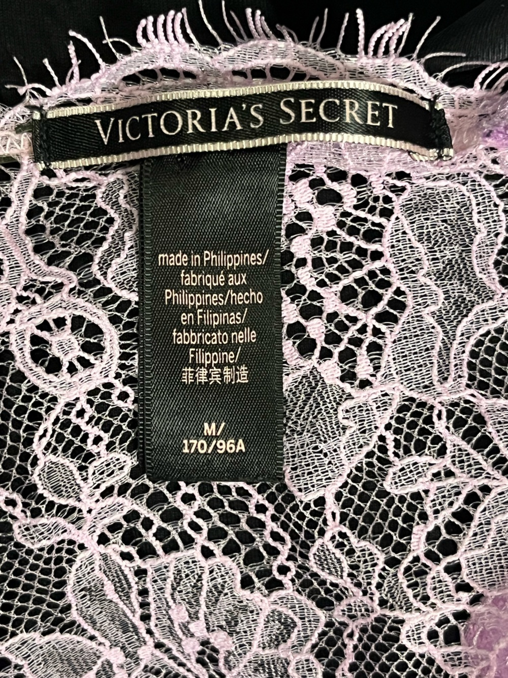 Victoria’s Secret Lilac Jacquard Slip Dress Babydoll Eyelash Lace Romantic M - Picture 10 of 12